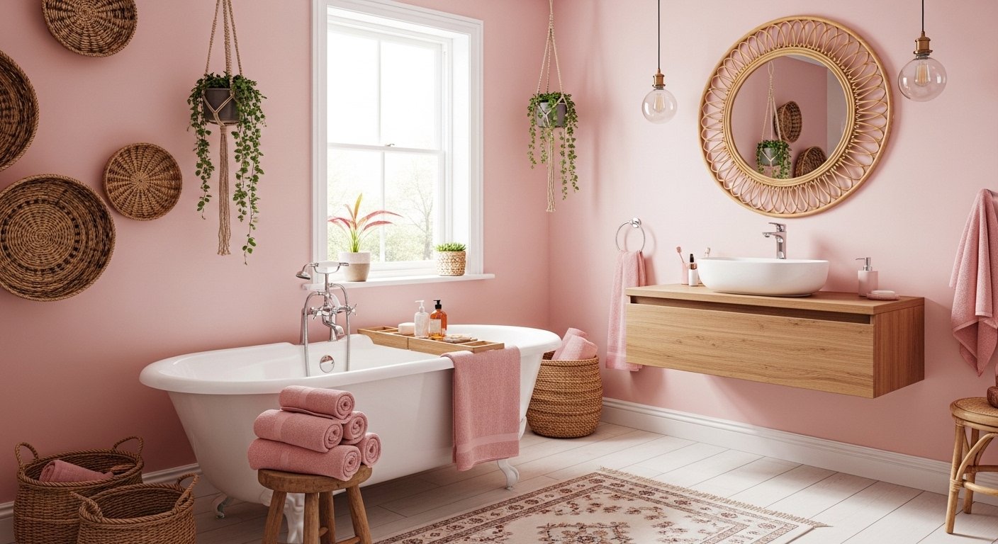 What Are the Cool Pink Bathroom Decor Boho?